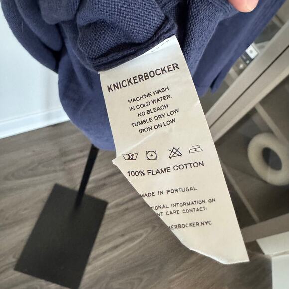 Knickerbocker Flamme Dock Knit Short Sleeve Shirt S NEW Striped Navy Cotton Crew - Picture 6 of 7